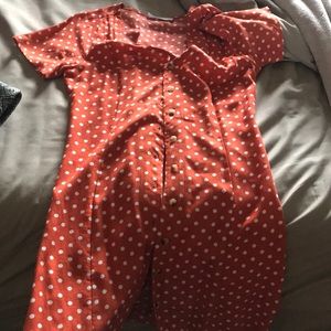 Orange polka dot dress